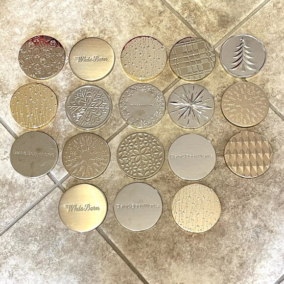 Set of 18 Bath & Body Works 3 Wick Candle Lids - Picture 1 of 1